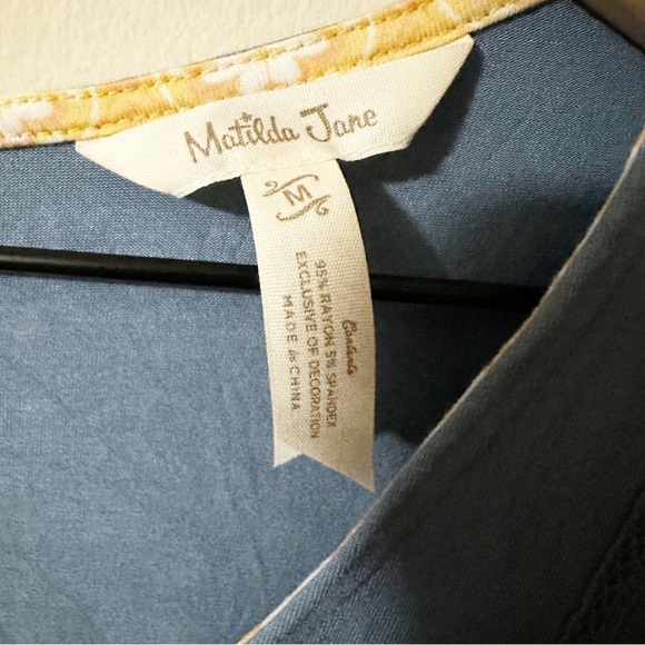 Matilda Jane Womens Blue Ruffle Tank Top Back Buttons Sz. Medium - Picture 3 of 8